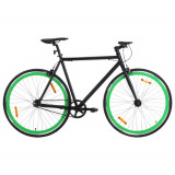 Bicicleta cu angrenaj fix, negru si verde, 700c, 59 cm GartenMobel Dekor, vidaXL