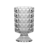 Vaza decorativa din sticla, Forma cilindru cu picior, 10.5x18 cm, ATU-088916