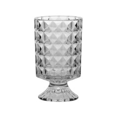 Vaza decorativa din sticla, Forma cilindru cu picior, 10.5x18 cm, ATU-088916 foto
