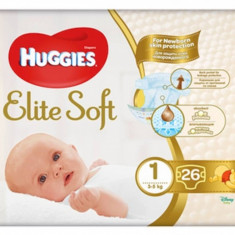 Scutece Huggies Elite Soft Convi, Nr 1, 3-5 kg, 26 buc