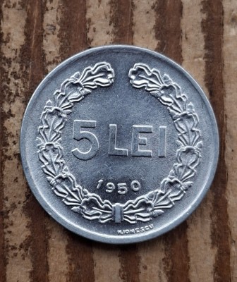 Moneda 5 lei 1950 foto