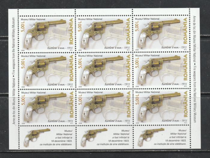 Romania 2008 - #1794C Arme de Foc din Muzeul National Militar M/S 1v MNH