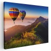 Tablou peisaj cu baloane cu aer cald la apus Tablou canvas pe panza CU RAMA 80x120 cm