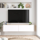Comoda TV Bedora, 140x31.6x29.6 cm, PAL, alb/natur