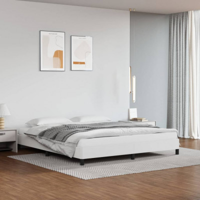 Cadru de pat, alb, 180x200 cm, piele ecologica GartenMobel Dekor foto