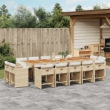 Cumpara ieftin Gossi set mobilier de gradina cu perne, 15 piese, bej, poliratan
