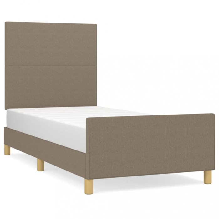Cadru de pat fara saltea Taupe 80x200 cm tesatura