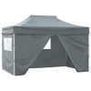 Gossi cort pliabil pop up cu 4 pereti laterali, antracit, 3 x 4,5 m