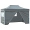 Gossi cort pliabil pop up cu 4 pereti laterali, antracit, 3 x 4,5 m