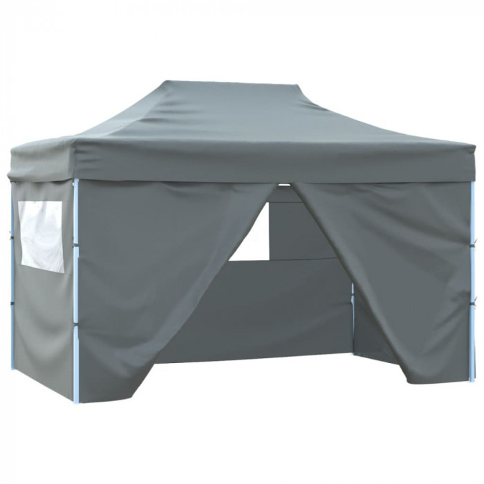 Gossi cort pliabil pop up cu 4 pereti laterali, antracit, 3 x 4,5 m