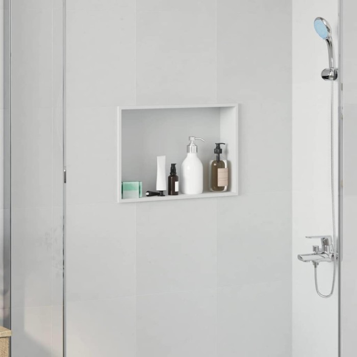 Nisă de Duș Alb 45 x 30 x 9.5 cm Oţel inoxidabil