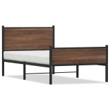 Cumpara ieftin Cadru pat metalic fara saltea, stejar maro, 100x200 cm