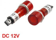 Indicator cu bec, 12V, 12x38mm, rosu - 124796 foto