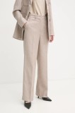 Bruuns Bazaar pantaloni din l&acirc;nă culoarea bej, drept, high waist, BBW4308