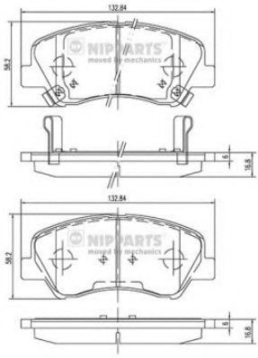 Set placute frana,frana disc HYUNDAI i30 (GD) (2011 - 2016) NIPPARTS N3600550 foto