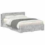 vidaXL Cadru de pat cu depozitare cu headboard Gri Beton 160 x 200 cm 3433781