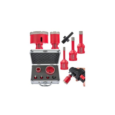 Set carote diamantate, 6 - 68 mm, HEX, M14, 6 piese, Red Technic foto