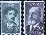 SPANIA 1955 , 1956 - PERSONALITATI , FORTUNY , QUEVEDO 2 SERII COMPLETE MLH, Nestampilat