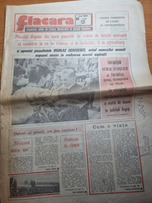 flacara 6 martie 1987-ceausescu vizita in mehedinti,ocna mures,supercupa europei