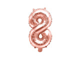 Balon Folie Cifra 8 Roz, 35 cm, Partydeco