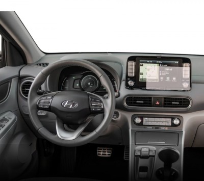 Folie Protectie Navigatie Hyundai Kona Electric 2018-2020, Duragon, protectie Display Navigatie, silicon Transparent, Anti-zgarieturi, kit instalare foto