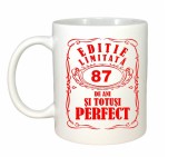 Cana alba personalizata, Editie Limitata 87 ani, INOVATIX&reg;. 330ml, Oem