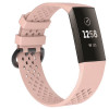 Curea Bratara sport Edman pentru Fitbit Charge 3 / 4, marimea L, Roz deschis