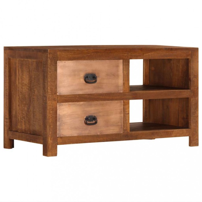 Masuta de cafea cu 2 sertare, 90x40x50 cm, lemn masiv de mango