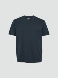 Tricou cu maneca scurta si decolteu la baza gatului, barbati big sizes, Bleumarin, 2XL