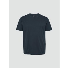 Tricou cu maneca scurta si decolteu la baza gatului, barbati big sizes, Bleumarin, 2XL