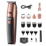 Set aparat de tuns fara fir RAF, 5W, 19 accesorii, incarcare USB Type C si suport