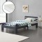 [en.casa]? Pat rama lemn Nivala 120DG,120 x 200 cm, lemn brad/PAL/spuma rece, 150 Kg, dublu, gri inchis mat, cu saltea si gratar pat HausGarden Leisur