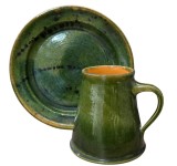 DOUA OBIECTE DECORATIVE VINTAGE DIN CERAMICA LUCRATE MANUAL
