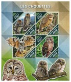 Cumpara ieftin Timbre Niger 2015, Fauna: Bufnite, Colita, Bloc, 2 Imagini, Colectie Timbre Straine Dupa 1950