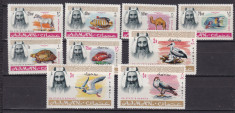 Ajman 1965 fauna MI 1-9 marci de serviciu MNH foto