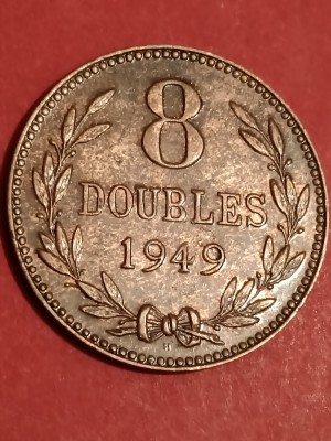 8 doubles 1949 Guernsey , Tiraj = 230.000, stare UNC [poze]. Discount conform descriere [10 - 20 %. Vezi descrierea.]. foto