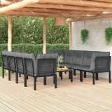 Cumpara ieftin Gossi set mobilier de gradina, 9 piese, negru si gri, poliratan