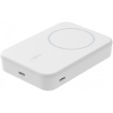 Baterie Externa Wireless Belkin BoostCharge Pro with Kickstand, 10000mAh, 15W, FQI, 1 x QI - 1 x USB-C, Alba BPD008btWH