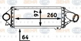 Radiator intercooler OPEL ASTRA F Combi (51, 52) (1991 - 1998) HELLA 8ML 376 723-061