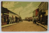 MIZIL , STRADA CAROL , CLADIRI CU MAGAZINE LA PARTER , CARTE POSTALA ILUSTRATA , 1914