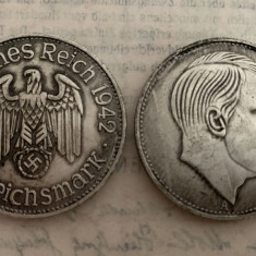 moneda 5 reichsmark 1942 fuhrer Adolf Hitler Germania nazista comemorativa