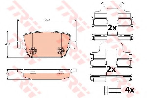 Set placute frana,frana disc LAND ROVER FREELANDER 2 (LF, FA) (2006 - 2014) TRW GDB1709