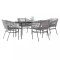 Gossi set de sufragerie de gradina 5 piese sticla poliratan gri