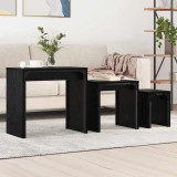vidaXL Masă de Cafea cu Tăvi Lăsate 3 pcs Stejar negru 60 x 35 x 56 cm