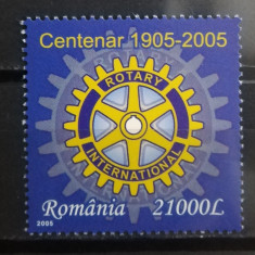BC79, Romania 2005, timbru centenar Rotary International
