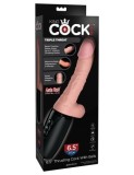 Dildo 6.5&quot; Thrusting Cock with Balls - Triple Threat Light