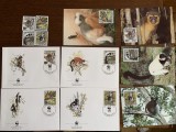 madagaskar - maimute - serie 4 timbre MNH, 4 FDC, 4 maxime, fauna wwf