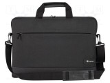 Laptop bag black poliester 300D Usable dim: 385x20x270mm