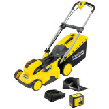 Masina electrica de tuns gazonul cu acumulator Karcher LMO 36-40, 40 cm latime lucru, 36 V, 5 Ah, 1 acumulator, functie de taiere, mulcire si inaltime