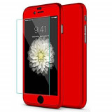 Husa Apple iPhone 7+ Red acoperire completa 360 grade + folie de sticla gratis, MyStyle